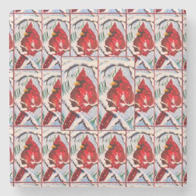 Porta-copo De Pedra Porta copos Diversão Cardinal (Frente)