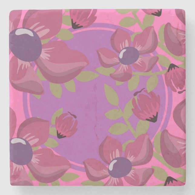 Porta-copo De Pedra Porta copos do Círculo Dot Florah (Frente)