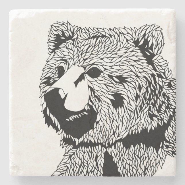Porta-copo De Pedra Porta copos do urso (Frente)