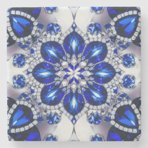 Porta-copo De Pedra Porta copos especial de pedra com cores brancas az