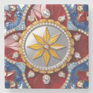 Porta-copo De Pedra Porta copos especial de pedra com cores colombiana