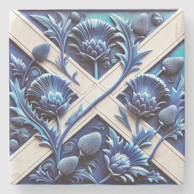 Porta-copo De Pedra Porta copos especial de pedra com palha escocesa (Frente)