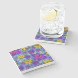 Porta-copo De Pedra Porta copos Floral de Pedra Floral das Flores de S