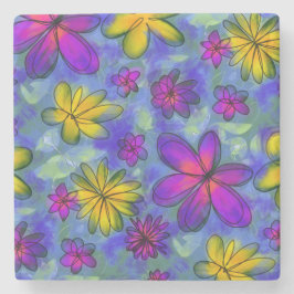 Porta-copo De Pedra Porta copos Floral de Pedra Floral das Flores de S