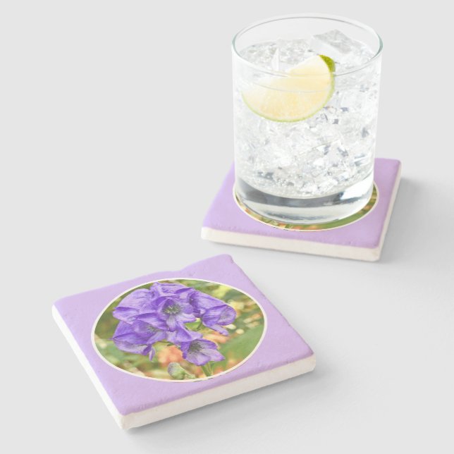 PORTA-COPO DE PEDRA PORTA COPOS FLORAL, MACACHORIA, COR PURPER (Lateral)