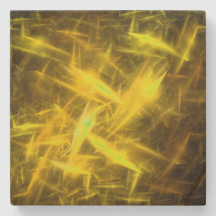 Porta-copo De Pedra Porta copos Fractal Estática Amarelo