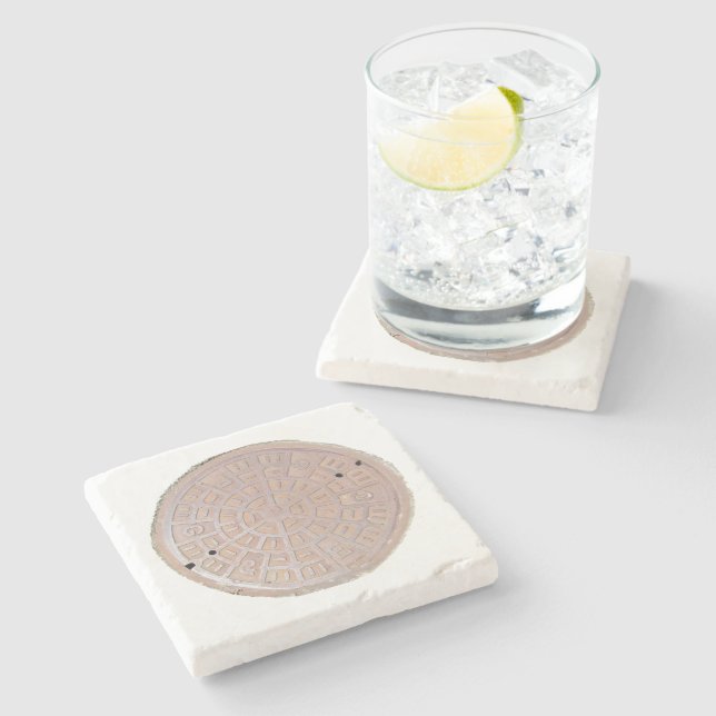 Porta-copo De Pedra Porta copos Pedra - Cobrir Buraco de Ferro (Lateral)