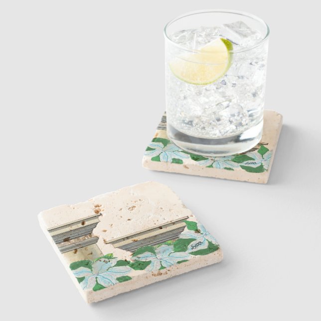 Porta-copo De Pedra Porta copos Pedra: Colunas Gregas (Lateral)