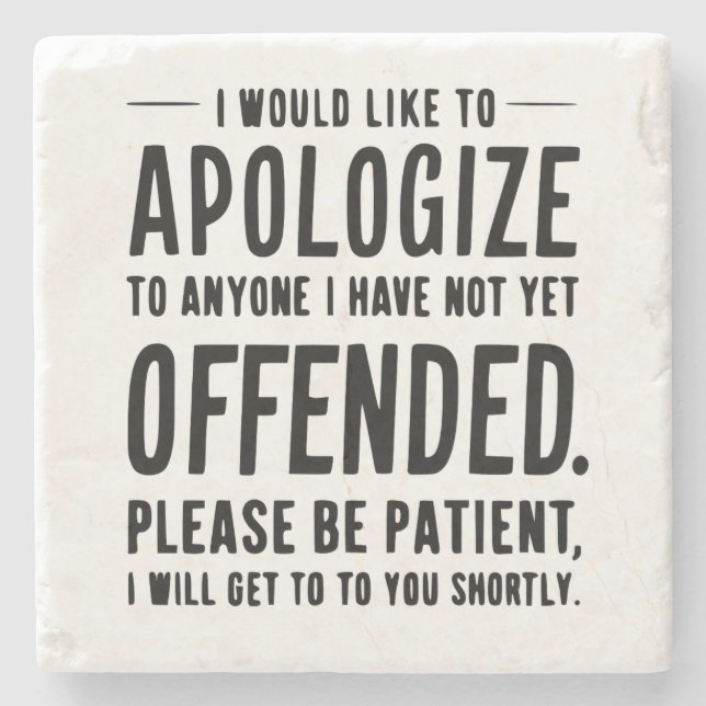 Porta-copo De Pedra porta copos sarcástica engraçada (Frente)