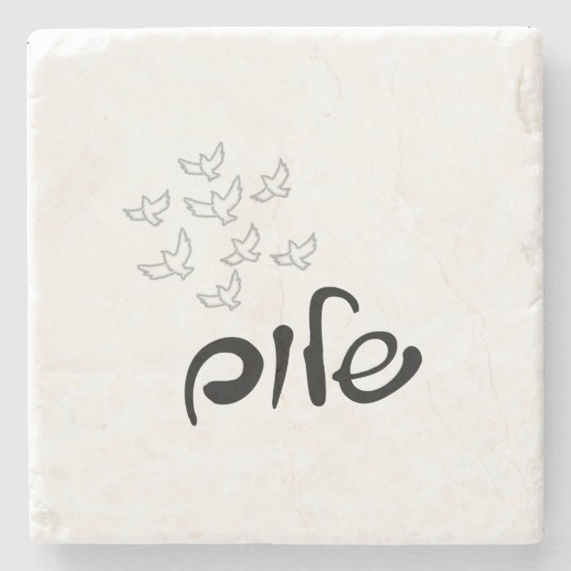 Porta-copo De Pedra Porta copos Shalom (Frente)