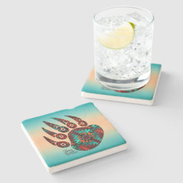 Porta-copo De Pedra Porta copos Tribal Bear Stone