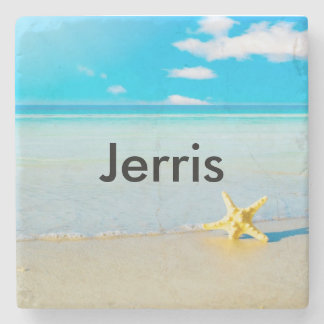 Porta-copo De Pedra Porta copos tropical da praia personalizada