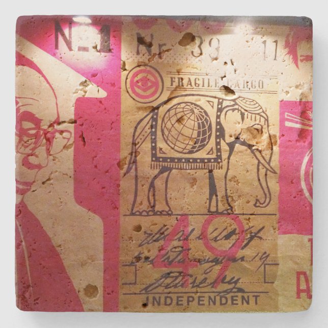 Porta-copo De Pedra Porta copos vestida poço (Frente)