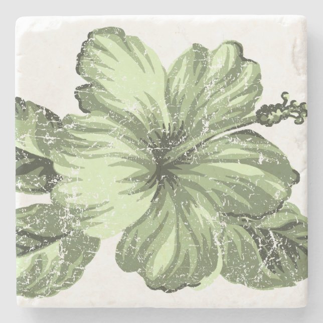 Porta-copo De Pedra Portas copos de Bar Lanai Hawaiian Hibiscus Tiki (Frente)