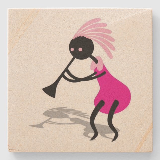 Porta-copo De Pedra Portas copos Kokopelli (Frente)