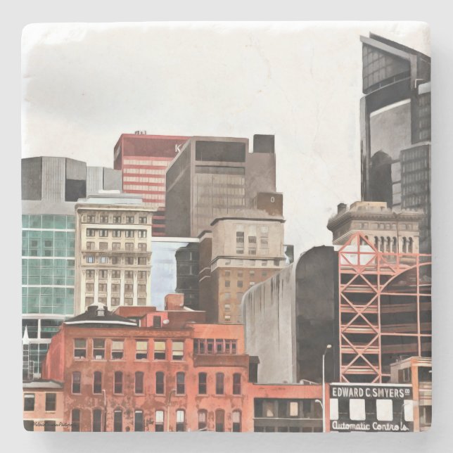 Porta-copo De Pedra Portas copos Pittsburgh (Frente)