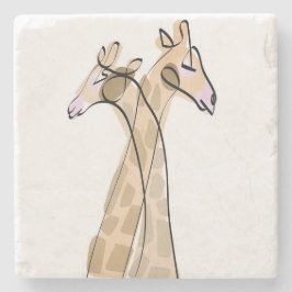 Porta-copo De Pedra Portas copos Safari Love Giraffe