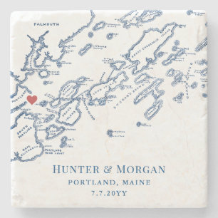 Porta-copo De Pedra Portland Maine Destination Wedding Favor