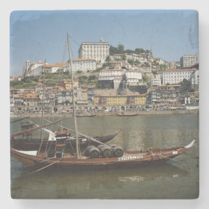 Porta-copo De Pedra Portugal, Porto, Barco Com Barris De Vinho
