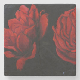 Porta-copo De Pedra Posavasos de piedra con rosas rojas