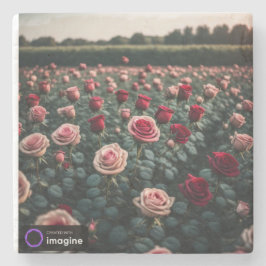 Porta-copo De Pedra Posavasos flores rosas