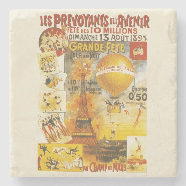 Porta-copo De Pedra Poster de Feira Antiquada de Grande Fete (Frente)