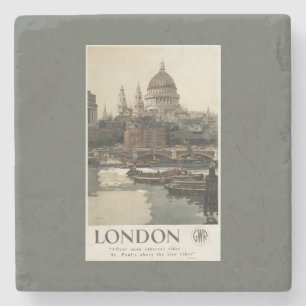 Porta-copo De Pedra Poster de viagens de Great Western St Paul Railway