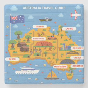 Porta-copo De Pedra Poster do guia do viagem de Austrália
