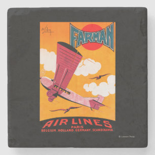 Porta-copo De Pedra Poster do Monoplane das linhas aéreas F-170 dos