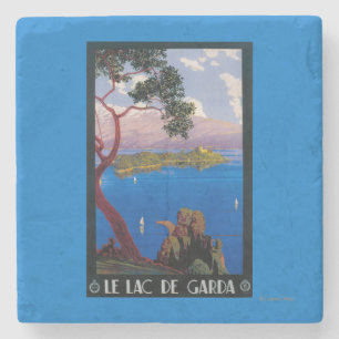 Porta-copo De Pedra Poster do promocional do viagem de Garda do lago