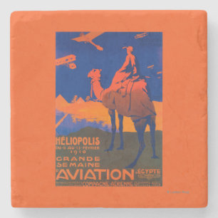 Porta-copo De Pedra Poster francês do promocional da linha aérea