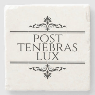 Porta-copo De Pedra Posto Tenebras Lux