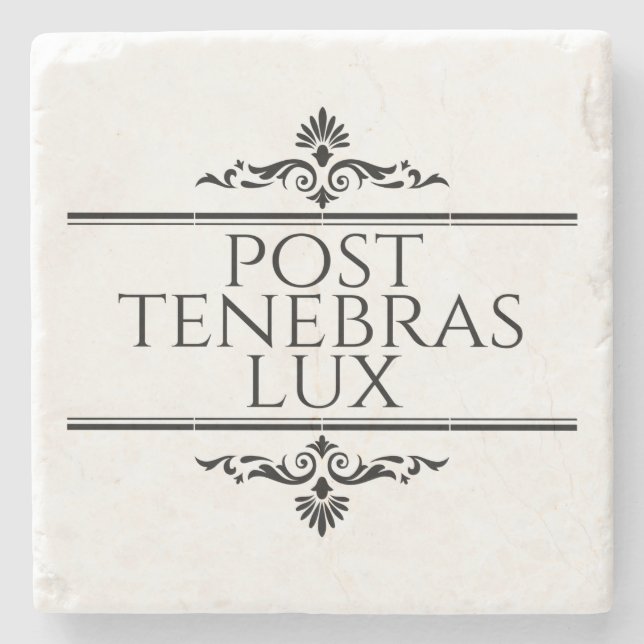 Porta-copo De Pedra Posto Tenebras Lux (Frente)