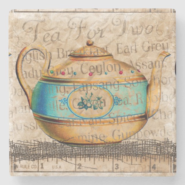 Porta-copo De Pedra Pote de chá antigo (Frente)