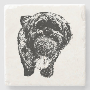 Porta-copo De Pedra Pousa Copos de Shih Tzu Minimalista para Brincar