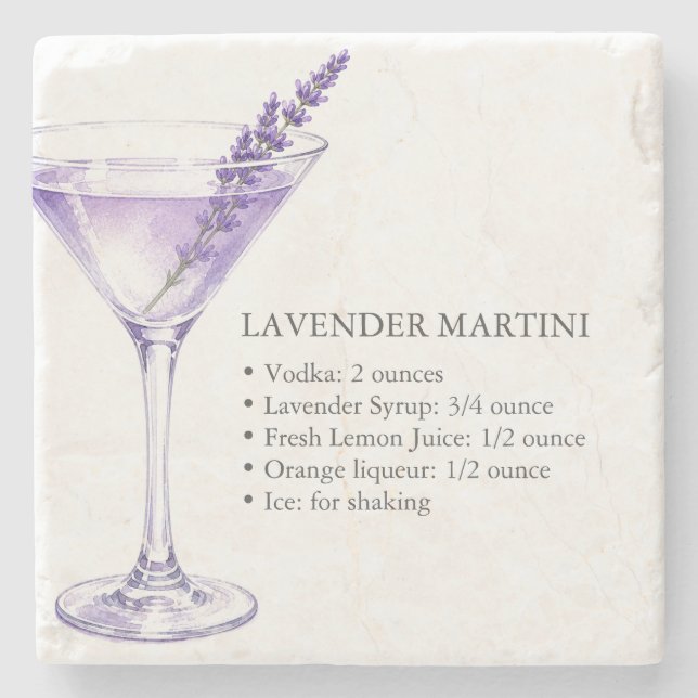 Porta-copo De Pedra Pousalavanda Martini Bebida Protetores de Copos (Frente)