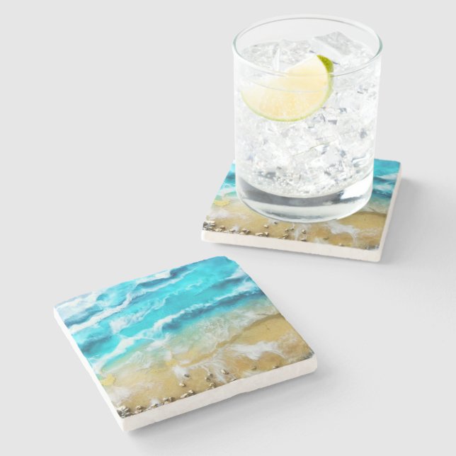 Porta-copo De Pedra Praia (Lateral)