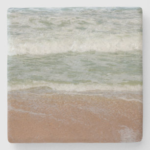 Porta-copo De Pedra Praia Fotografia Oceânica Ondas Cênicas Areia Na