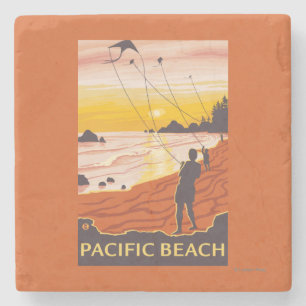 Porta-copo De Pedra Praia & papagaios - praia pacífica, Washington