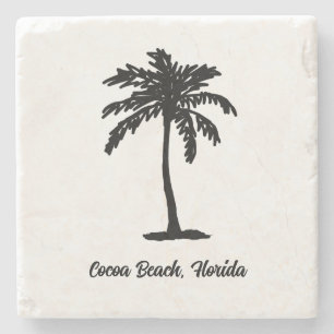 Porta-copo De Pedra Praia Personalizada Palmeira Praia Náutica Tropica