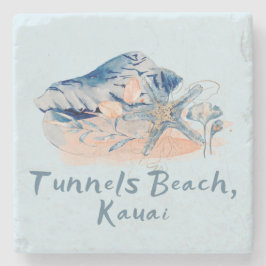 Porta-copo De Pedra Praia Tunnels Kauai Conchas