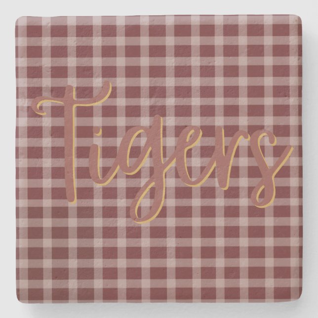 Porta-copo De Pedra Preppy Tiger Limestone Coaster (Frente)