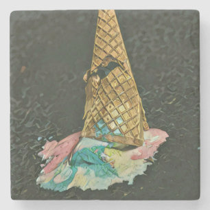 Porta-copo De Pedra Presente de amante de sorvete de chocolate