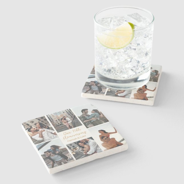 Porta-copo De Pedra Presente de Aniversário de Colagem de Fotos Person (Lateral)