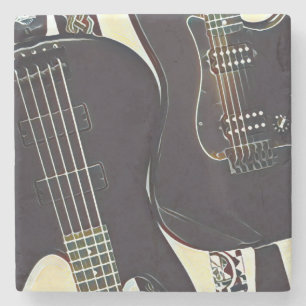 Porta-copo De Pedra Presente de aniversário guitarrista da Vintage