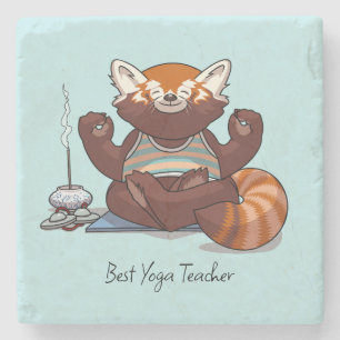 Porta-copo De Pedra Presente de Melhor Professor de Yoga do Panda Verm