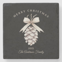 presente de Natal de pinecone branco creme persona