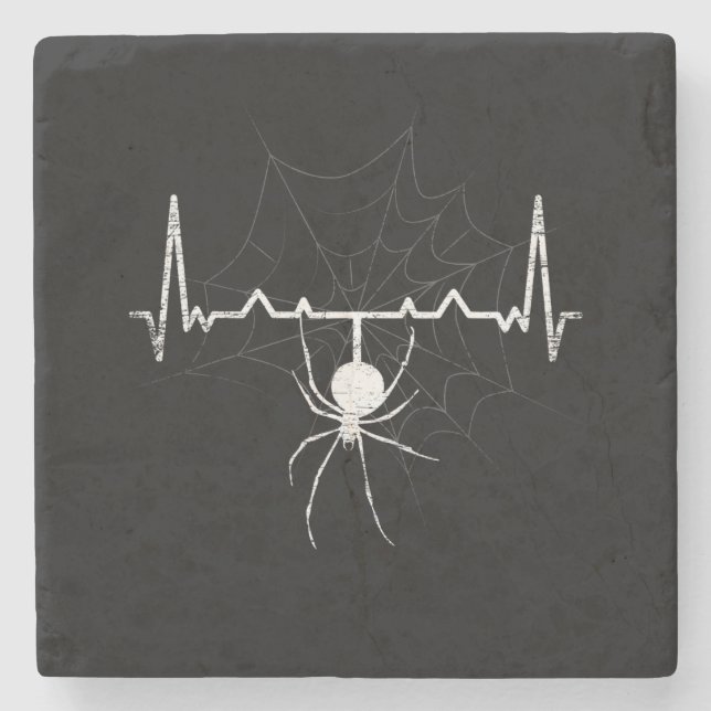 Porta-copo De Pedra Presente do Spider Web Heartbeat Cobweb Spider (Frente)