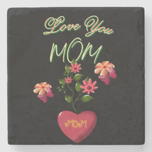 Porta-copo De Pedra Presente floral personalizado e customizado para o