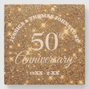 Porta-copo De Pedra Presente no 50º aniversário de casamento personali